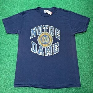 Vintage 80s University Of Notre Dame Champion Deadstock Mens Large T Shirt